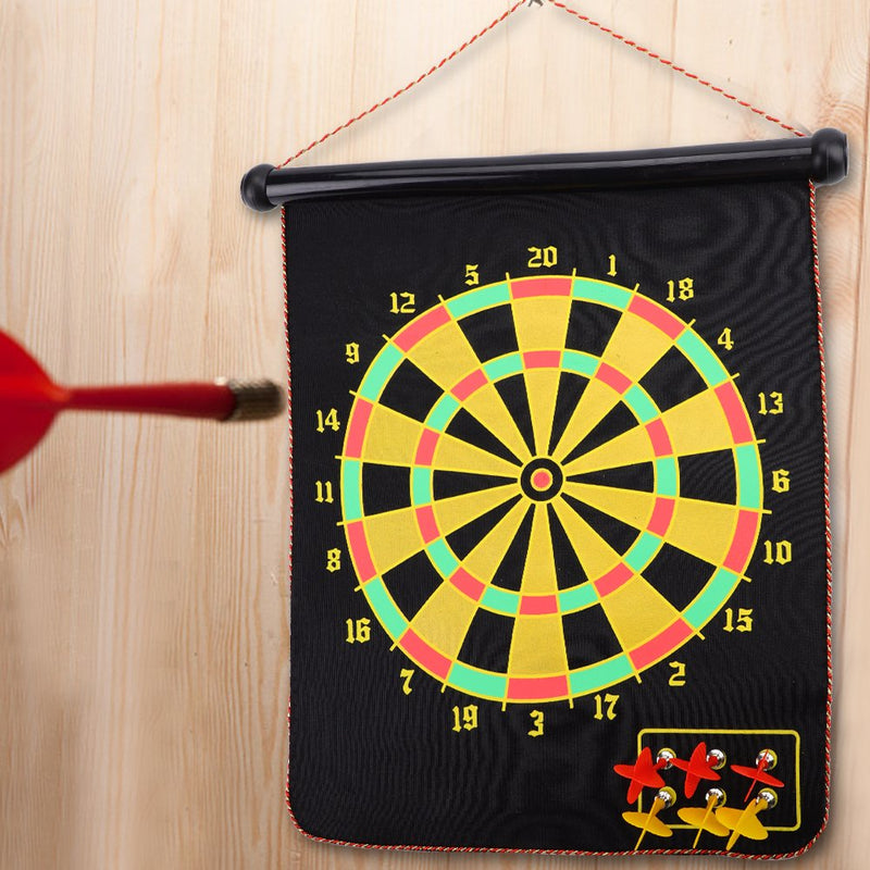 Alomejor Dartboard Magnetic Wall Hanging Up Double Sided Dartboard with 6 Safety Darts Portable Protector Dartboard Kids Adults Gift Target Game Room Office - BeesActive Australia