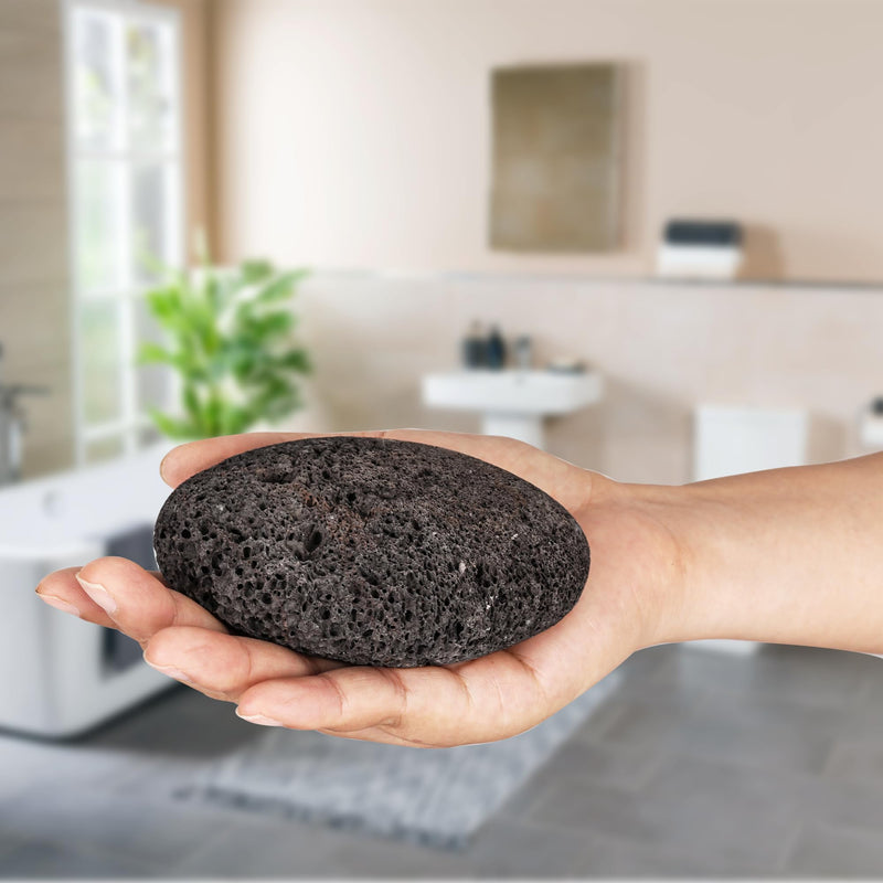 NIMXY Volcanic Lava Pumice Stone for Feet and Hands 2 Pcs – Feet Hard Skin Remover – Foot Scrubber for Dead Skin Removal – Natural Foot File and Callus Remover for Skin Exfoliation (Black & Brown) Classic - BeesActive Australia