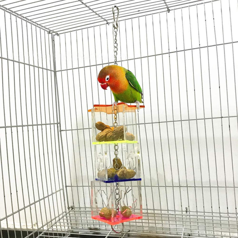 OFLAO Bird Foraging Toys,Creative Parrot Feeder Box,Hanging Treat Foraging Toy for Anchovies,Parakeets,Cockatiel,Conure,Mynah,Macow - BeesActive Australia