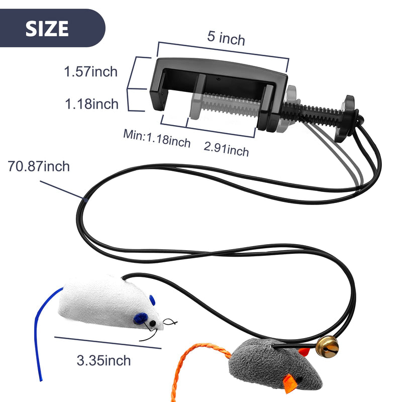 MPISAL Interactive Cat Toys, New Spiral Clamping Teasing Cats Toys for Indoor, Contains Catnip Bouncing Mouse Toys, Door Frame Cat Interactive Toy with Bell - BeesActive Australia