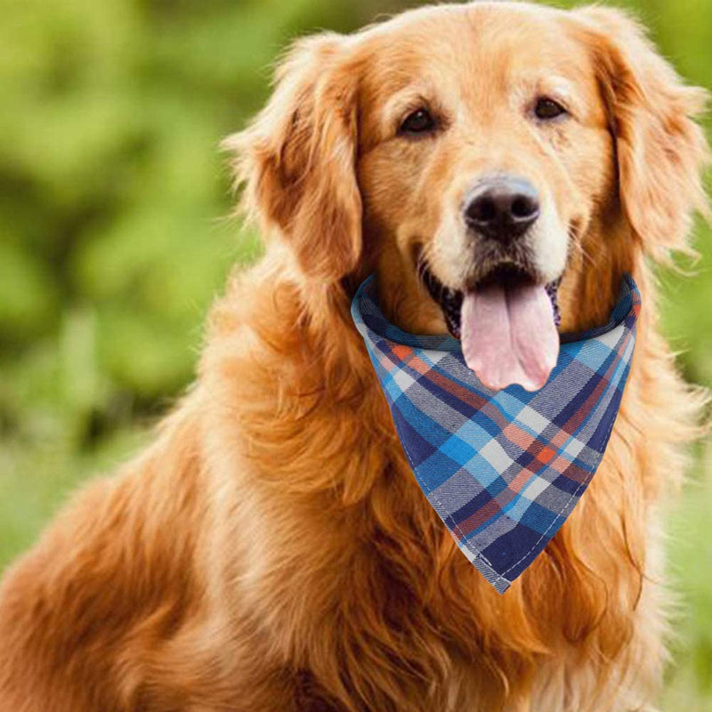 VIPITH 8 Pack Triangle Dog Bandana, Reversible Plaid Painting Bibs Scarf, Washable and Adjustable Kerchief Set for Dogs Cats Pets Multicolor(8 Pack) Medium - BeesActive Australia