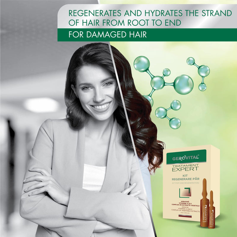 Serum Kit for Hair Regeneration, Stimulates the Hair Growth, Hidrates the Hair and Prevents Its Loss, Gerovital Tratament Expert - BeesActive Australia