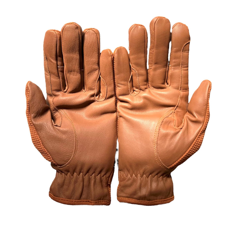 Gents Horse Riding Men Gloves Equestrian Real Leather & Cotton Premium Quality in TAN X-Large - BeesActive Australia