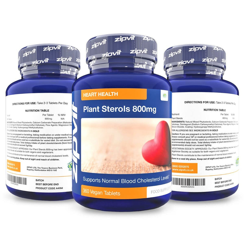 Plant Sterols 800mg, 360 Vegan Tablets. UK Manufactured. Vegetarian Society Approved. - BeesActive Australia