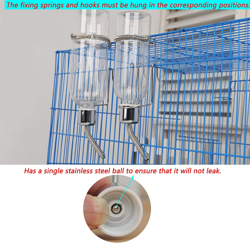 Semetall Hanging Automatic Water Feeder, Pet Water Bottle for Birds,Hamster,Guinea Pigs,Chinchilla,Parrot and Other Small Animals 350ml/11.8 oz water bottle Transparent - BeesActive Australia