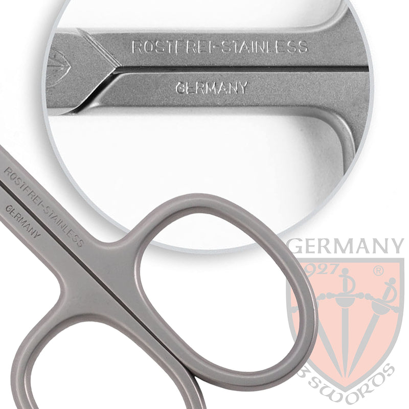 3 Swords Germany Solingen - brand quality STAINLESS STEEL INOX CURVED CUTICLE SCISSORS (1 PIECE) with case for manicure pedicure - nail care by 3 Swords - Made in Germany - BeesActive Australia