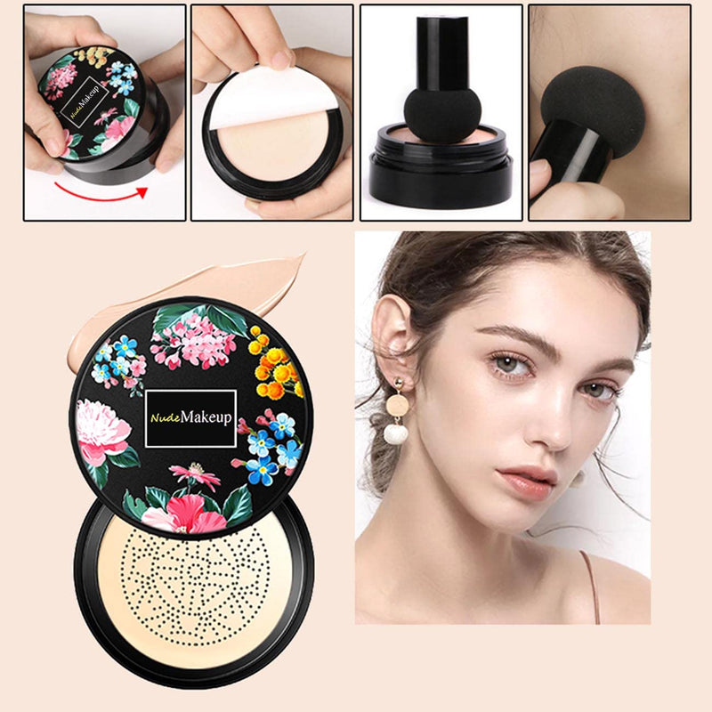 2 Pack Mushroom Head Air Cushion CC Cream BB Cream, Concealer Lasting Nude Makeup Moisturizing Brightening Pigment CC Liquid Foundation Ivory - BeesActive Australia