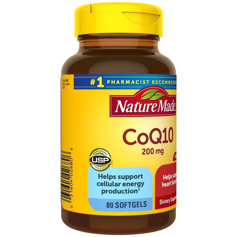 Nature Made CoQ10 200 mg Softgels, 80 Count Value Size for Heart Health and Cellular Energy Production 80 Count (Pack of 1) - BeesActive Australia