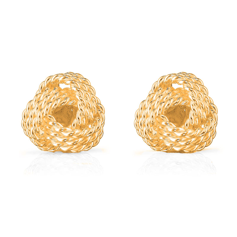 Savlano 925 Sterling Silver Rope Twist Love Knot Stud Earrings - 18K Gold Plated Earrings For Women & Girls - Made in Italy Comes With Savlano Gift Box Yellow Gold Plated - BeesActive Australia