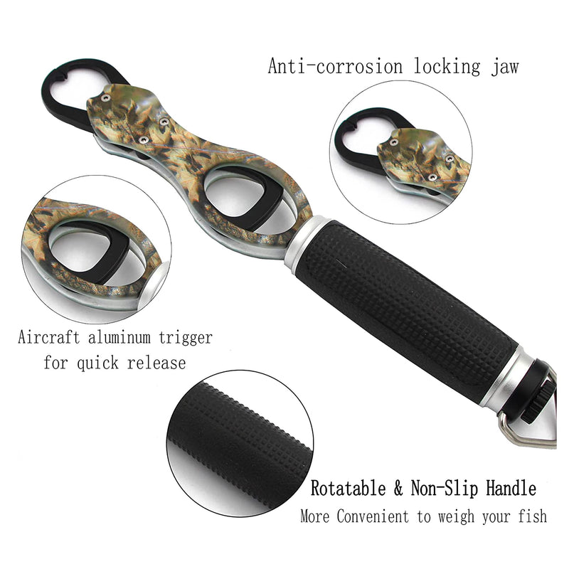 CRAZY SHARK Stainless Steel Fish Lip Grabber Gripper Grip Tool Fish Holder Tackle Camouflage - BeesActive Australia