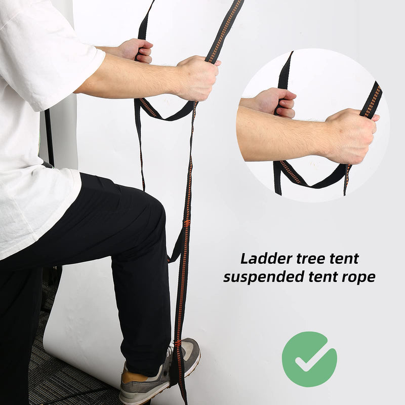 TWSOUL Climbing Aider, Climbing Rope Aider 5 Step Lightweight Etrier Foot Ascender Ascending Loop Webbing Ladder Hanging Rope for Climbing Caving Rescue Rock - BeesActive Australia