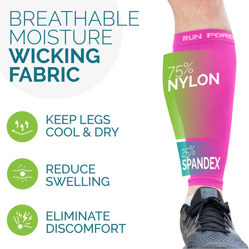 Calf Compression Sleeves For Men & Women - Leg Compression Sleeve - Footless Compression Socks for Shin Splint &Varicose Vein Pink Small - BeesActive Australia