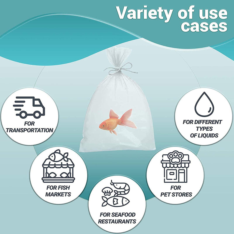 AMZ Aquarium Plastic Fish Bags, Clear Polyethylene Bags, Fish Packing Proofing Bags 6" x 12" / 50 Pack - BeesActive Australia