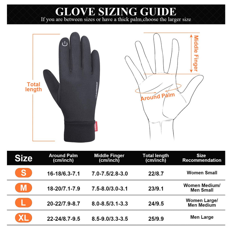 Anqier Winter Gloves,Newest Windproof Warm Touchscreen Gloves Men Women For Cycling Running Outdoor Activities Black-a X-Large - BeesActive Australia