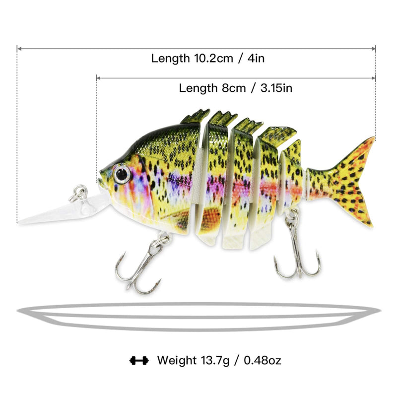 [AUSTRALIA] - Rose Kuli Fishing Lures Lifelike Bass Lures Multi Jointed Swimbaits Slow Sinking Hard Bait Fishing Tackle Kits Combo J 