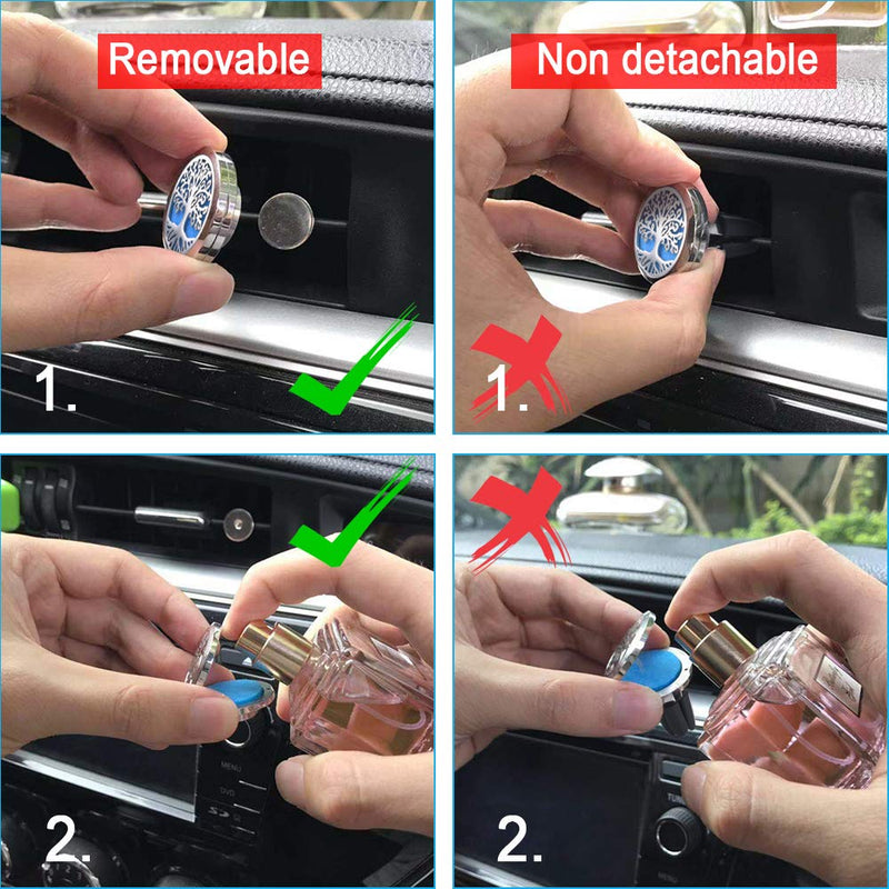 Vicloon Car Aromatherapy Essential Oil Diffuser，Car Air Freshener Vent Clip Locket 2 Feet Clip and 10 Refill Felt Pads，Car Aromatherapy Diffuser Locket Car Oil Diffuser for Car, Office or Other Places B - BeesActive Australia
