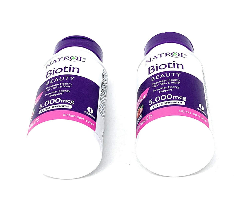 Natrol Biotin 5000 mcg Fast Dissolve Tablets (Strawberry (2 Pack)) - BeesActive Australia