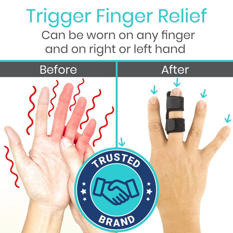 Vive Finger Splint (2 Pack) - Universal Finger Straightener - Broken and Trigger Finger Splints - Finger Brace for Arthritis pain and Support - Sprain Relief for Middle, Index, Ring, Pinky Fingers - BeesActive Australia