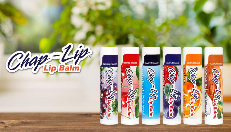Chap-Lip Vitamin E Lip Balm with Coconut Oil - Lip Moisturizer Treatment - Moisturizing, Soothing, Refreshing, Total Hydration Treatment & Lip Therapy - Assortment of 6 Refreshing Flavors, 48 Count - BeesActive Australia