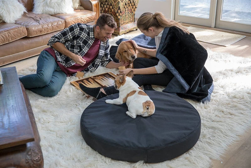 SELUGOVE Round Dog Bed Replacement Cover Washable Thickened Waterproof Oxford Fabric with Handle and Zipper Reusable Dog Bed Liner for Small to Medium Puppy Round-36" D × 4" H Grey - BeesActive Australia
