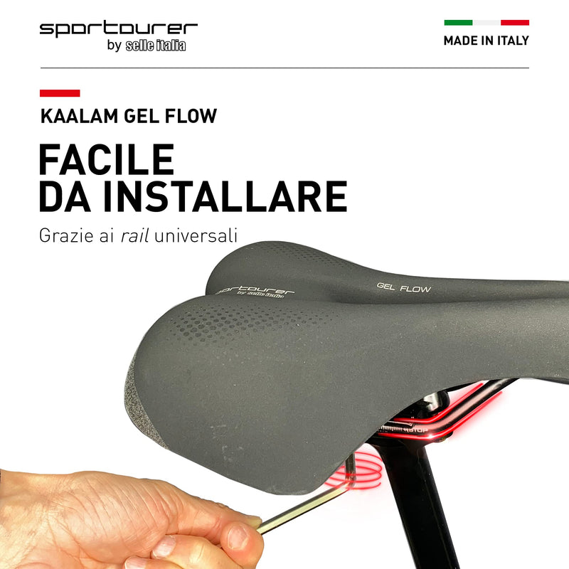 Selle Italia, Kaalam Gel Flow, Road and Triathlon Bike Saddle - for Men and Women, 470g, Black - BeesActive Australia