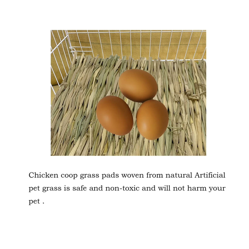 MUYG Chicken Nesting Box Pads,Chickens Coop Grass Pads Handwoven Grass Turf Hen Nest Liners Small Animal Natural Straw Mat Rabbit Bedding Pads(6 PCS) - BeesActive Australia