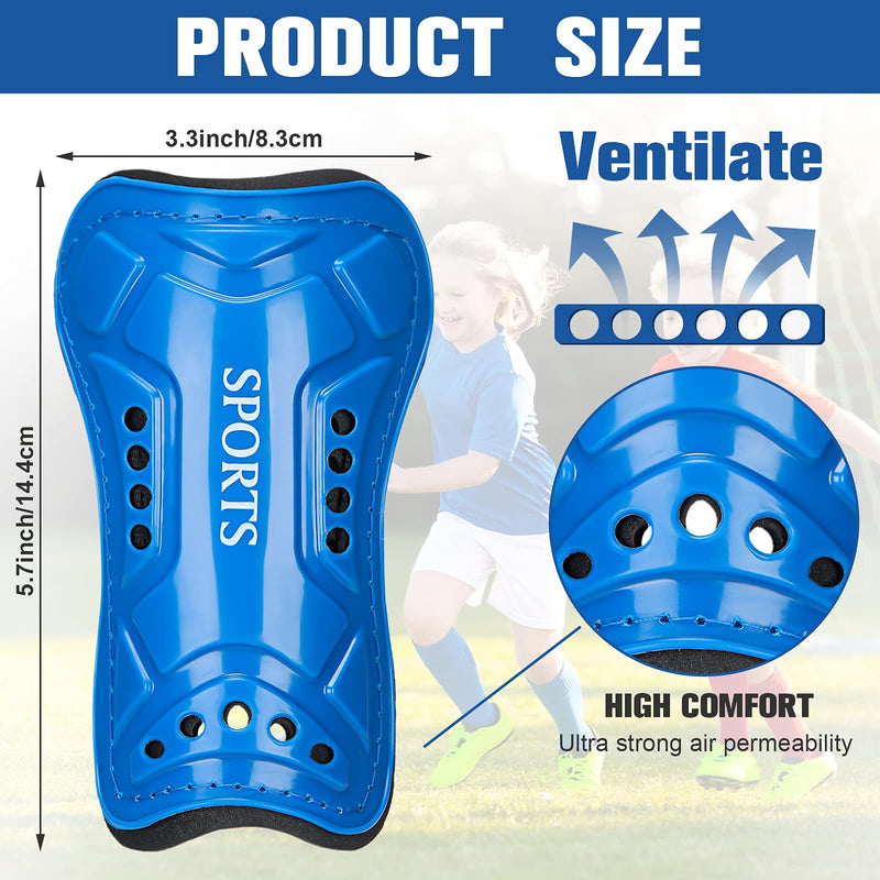 8 Pairs Youth Soccer Shin Guards Kids Protective Soccer Socks Sport Shin Pads Guard Sleeves Calf Protective Soft Colorful Gear for Football Games 3-15 Years Old Girls Boys Toddler Child Teenagers - BeesActive Australia