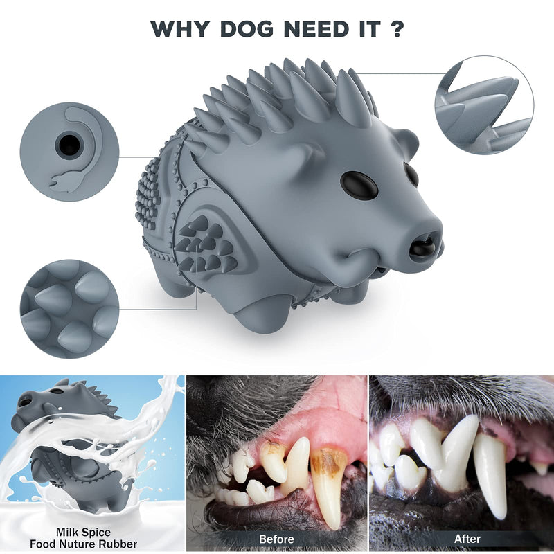 Homipooty Dog Chew Toys for Aggressive Chewers,Large Medium Breed Dog Teeth Grinding Toys Indestructible Dog Squeak Toys Relieve for Dogs Anxiet ,Natural Rubber,Milk Flavor Gray - BeesActive Australia