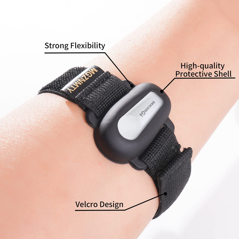 MGZNMTY Armband for Dexcom G6 Adhesive Patches Waterproof Accessories, CGM Continuous Glucose Monitor System Transmitter Sensor Cover, 7" to 20" Adjustable Arm Band (Black) Black - BeesActive Australia