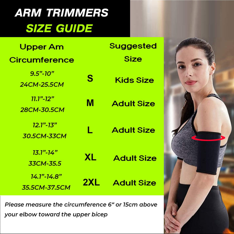 Arm Trimmers for Women - Pair Sauna Arm Sweat Bands - Neoprene Arm Trainer Toner Sleeves for Sports Workout, Black - BeesActive Australia