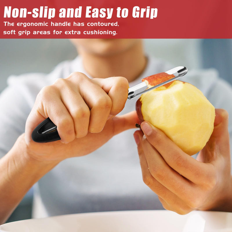 Professional #1071 Vegetable Peeler, Stainless Steel Fruit Potato Peeler, Swivel Vegetable Peeler with Easy Grip Ergonomic Handle & Ultra Sharp Stainless Steel Blades, 7 1/4 Inch Black - BeesActive Australia