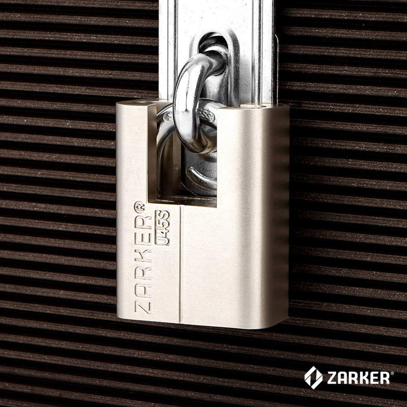 [ZARKER J45S] keyed Padlock - Stainless Steel Shackle Lock,Container storages, Warehouses, Vehicles Outside, or etc, Suitable for Places Have Bad Condition of Weather - 1 Pack - BeesActive Australia