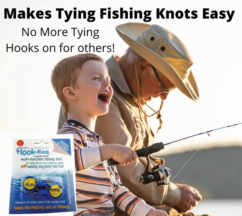 HOOK-EZE Fishing Gear Knot Tying Tool - Cover Fishing Hooks While Tying Strong Fishing Knots. Quick Knot Tool is Easy to Use, Great Fishing Accessories for Every Tackle Box. Suitable for All Ages Yellow - BeesActive Australia
