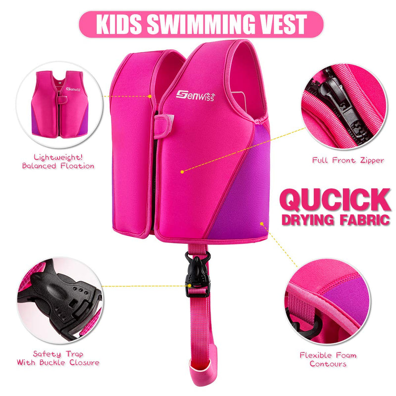 Genwiss Baby Girl Swim Vest Toddler Swim Vest for Age 18 Months - 2 Years Baby Toddler Fit 20-28 lbs Pink Small(18 Months-2 years/20-28 lbs ) - BeesActive Australia
