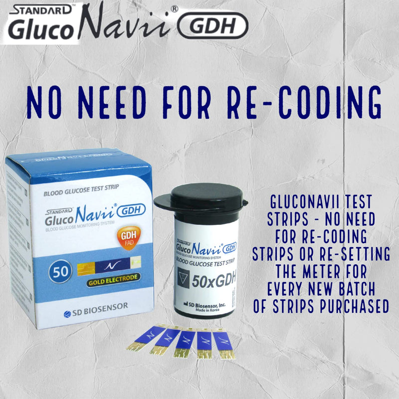 GlucoNavii Blood Sugar Meter (mmol/L) Glucose Monitor Starter Kit + 50 Test Strips + 50 28g Lancets - BeesActive Australia