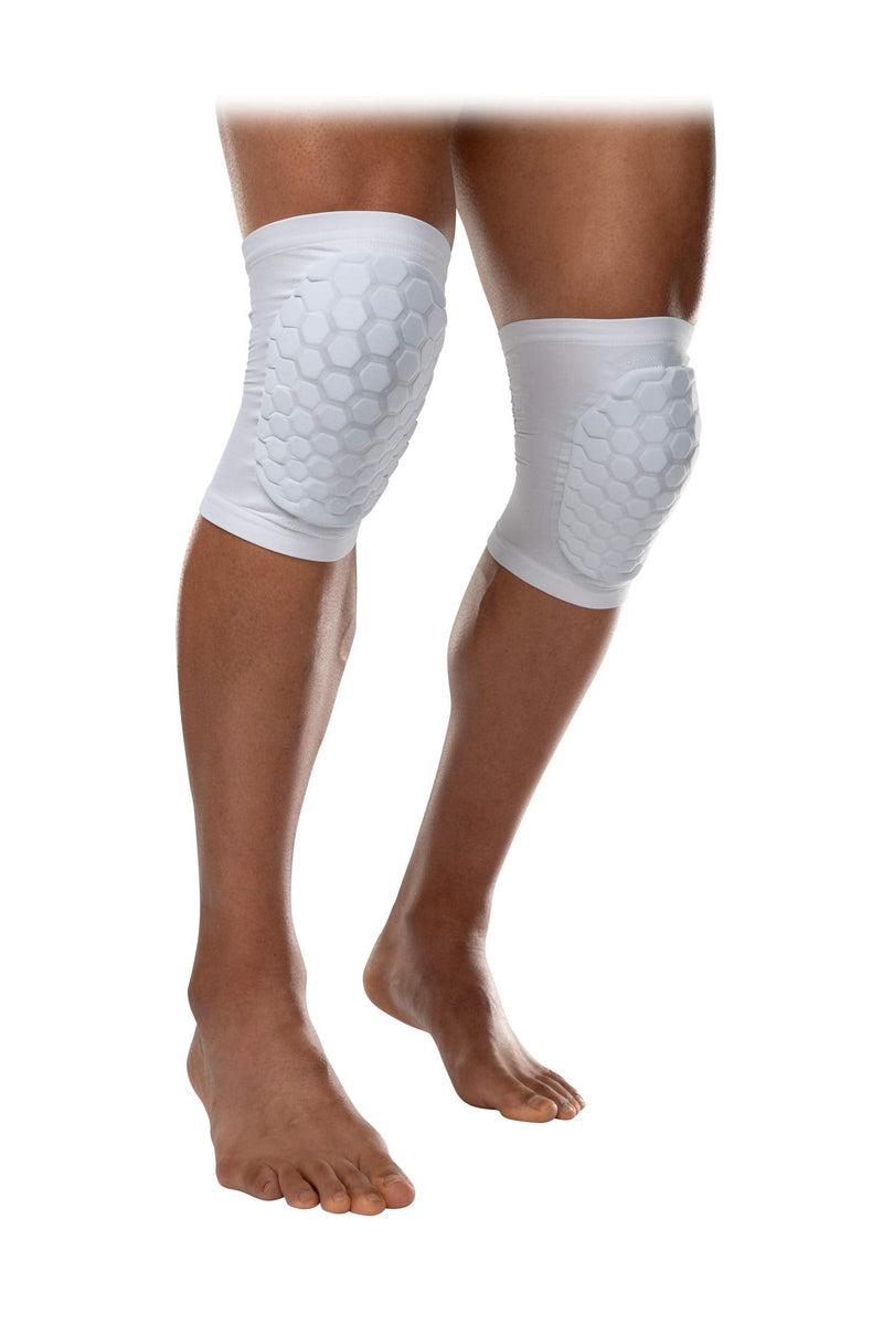 Mcdavid 6440 Hex Knee Pads/ Elbow Pads/ Shin Pads for Volleyball, Basketball, Football & All Contact Sports, Youth & Adult Sizes, Sold as Pair (2 Sleeves) X-Large White - BeesActive Australia