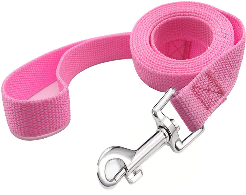 TAIAN 4FT/5FT/6FT Strong Dog Leash, Nylon Dog Leashes for Small Medium Large Dogs 1 in x 5 ft Pink - BeesActive Australia