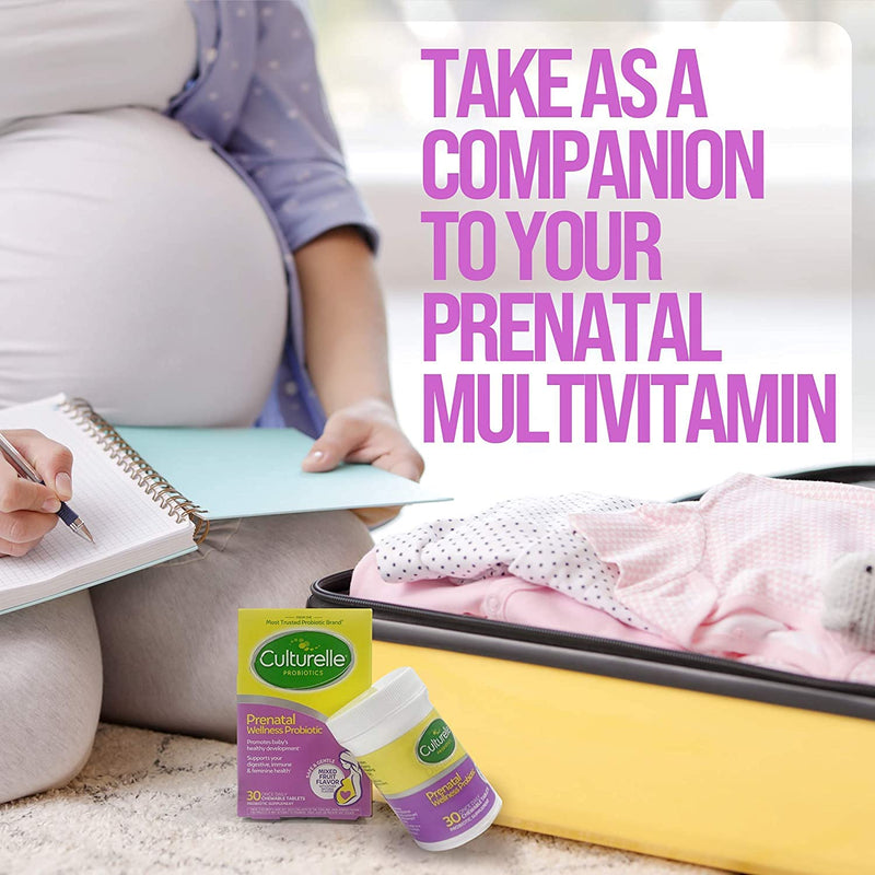 Culturelle Prenatal Wellness Probiotic Chewables | Proven Probiotics to support Baby’s Healthy Development and Mom’s Digestive, Immune and Feminine Health* | 30 CT Prenatal Wellness Chewables 30 Count - BeesActive Australia