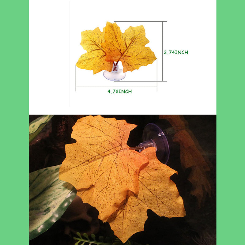 Reptile Plants Leaves Terrarium Plants Habitat Decoration Accessories Decorate Grass Leaf with Suction Cup for Gecko Snake Tortoise 5pcs - BeesActive Australia