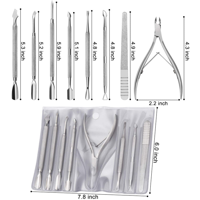 CGBE Cuticle Trimmer and Cuticle Pusher Manicure Tools Set, Professional Stainless Steel Toenail Clipper Cuticle Cutter Clipper Durable Pedicure Manicure Tools for Fingernails and Toenails - BeesActive Australia