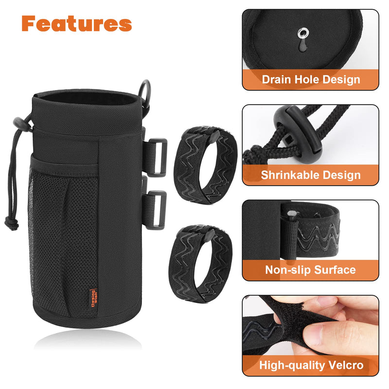 Desing Wish Bike Cup Holder, Bicycle Water Bottle Holder Installing to Cross Bar/ Vertical Bar Anti-Skid Thermal Insulation Water Bottle Cages for Mountain Bike, Scooter, Motorcycle, Yacht (Black) 1 Pack Black - BeesActive Australia