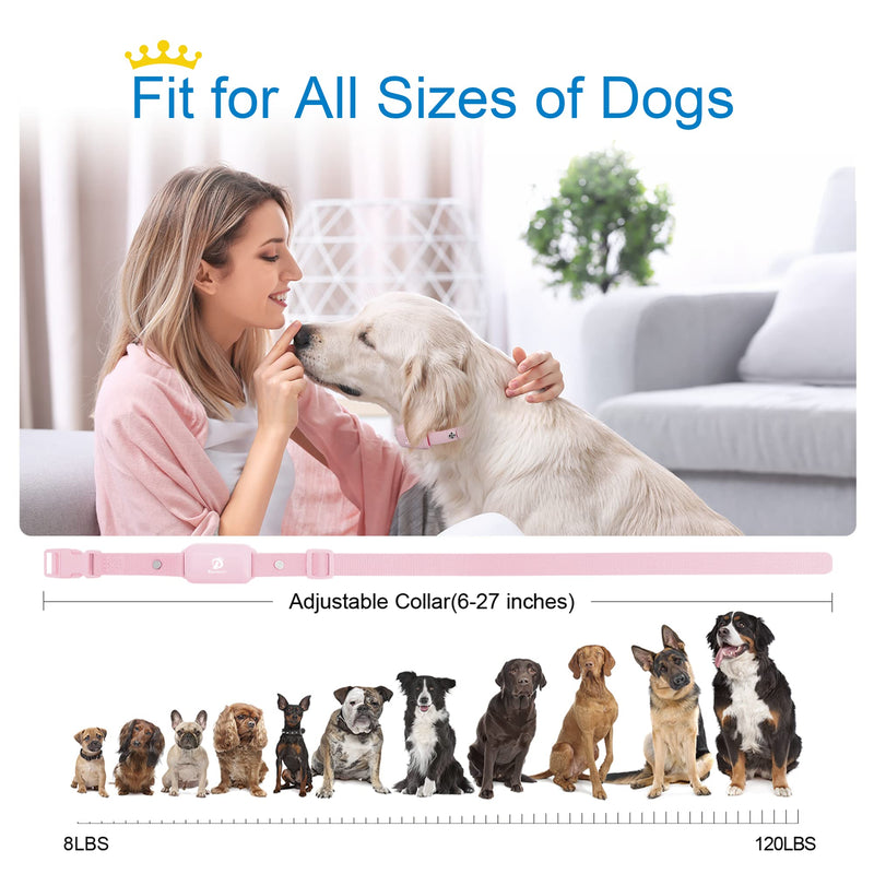 Bousnic Shock Collar for Dogs - Waterproof Rechargeable Dog Electric Training Collar with Remote for Small Medium Large Dogs with Beep, Vibration, Safe Shock Modes (8-120 Lbs) (Pink) - BeesActive Australia