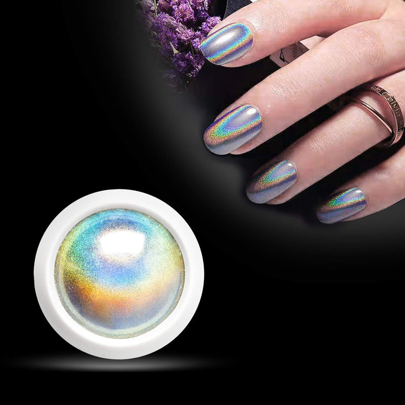 Holographic Chrome Nail Powder, Unicorn Mirror Effect Premium Salon Rainbow Nail Glitter Manicure Pigments, 0.04oz/1g - BeesActive Australia