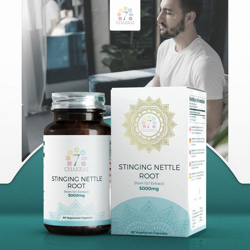 7C Stinging Nettle Root | 90 High Strength Stinging Nettle Root Capsules - 5000mg Nettle Root per Serving from 10:1 Extract | Non-GMO, Gluten & Allergen Free | ISO Certified & Manufactured in The UK - BeesActive Australia