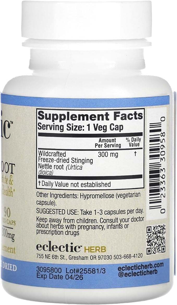 Overseas Direct Shipping Nettles Root, 90 Caps by Eclectic Institute Inc - BeesActive Australia