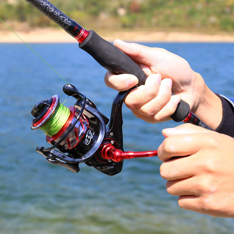 [AUSTRALIA] - Sougayilang Spinning Reels Light Weight Ultra Smooth with 13+1BB Powerful Fishing Reel with Left/Right Interchangeable for Fishing red 1000 