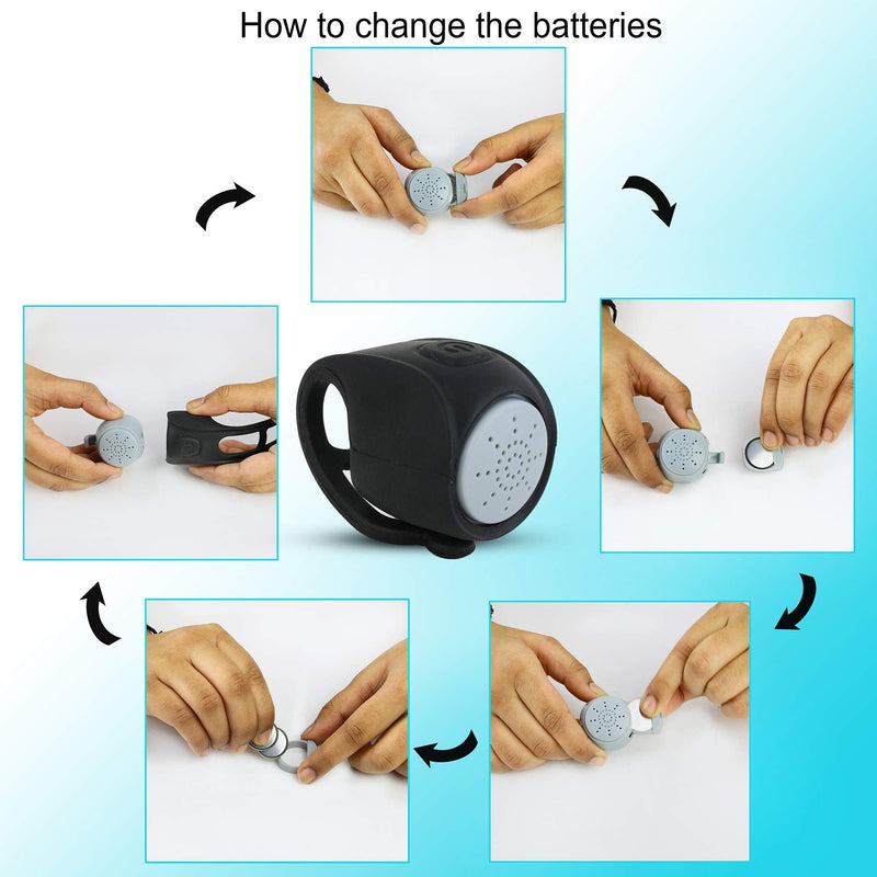 Bicycle Bell for Handlebars -95dB Bicycle Horn 2 Sound Modes Loud Bike Horn -Waterproof Electric Bike Bell for Kids and Adults, Easy to Install Made Silicone by Ryders Recreation Black - BeesActive Australia
