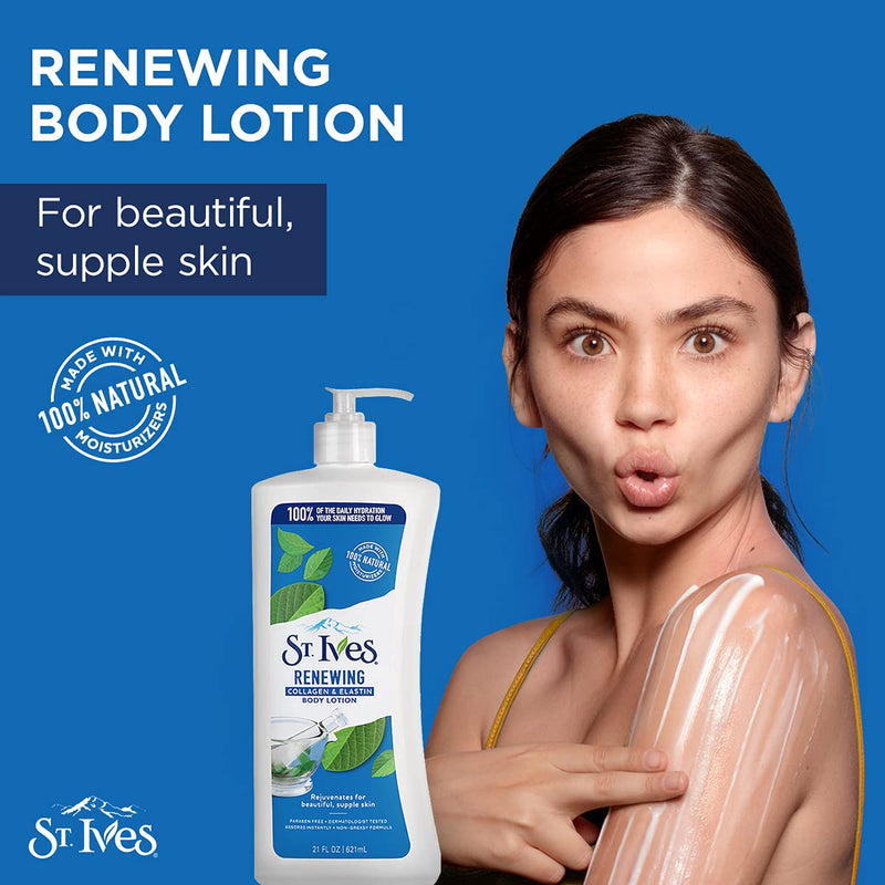 St. Ives Skin Renewing Body Lotion, Collagen Elastin 21 oz Unscented  21 Ounce - BeesActive Australia