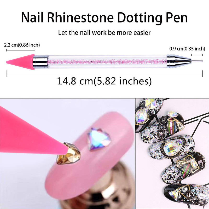 YOANKU Wax Nail Rhinestones Picker Pencil (2 Pieces) Dual-ended Nails Art Design Dotting Pen Manicure Nail Art Tools - BeesActive Australia