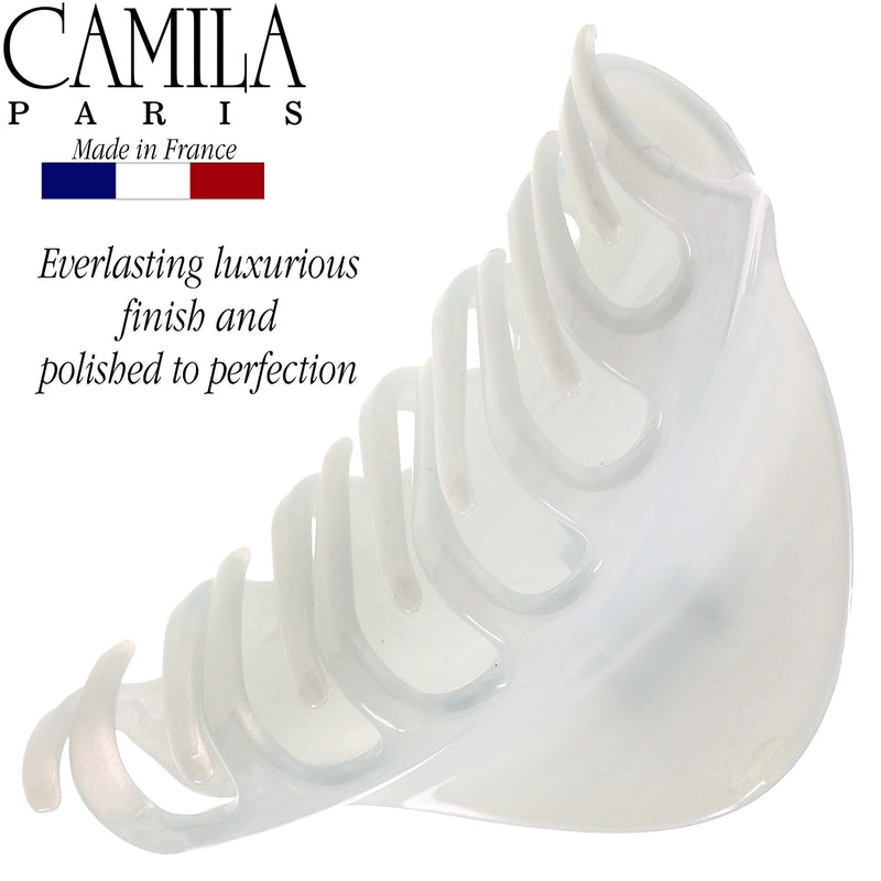 Camila Paris CP2555 French Hair Clip for Women for Thick Volume Hair, White, Girls Hair Claw Clips Jaw Fashion Styling Hair Accessories for Women, Strong Hold No Slip Grip, Made in France - BeesActive Australia